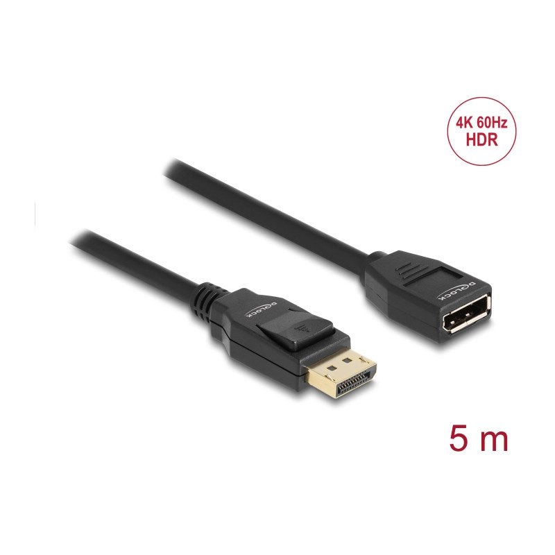 Delock DisplayPort 1.2 Verlängerungskabel 4K 60 Hz 5 m