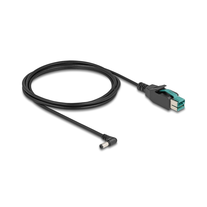 Delock PoweredUSB Kabel Stecker 12 V zu DC 5,5 x 2,1 mm Stecker gewinkelt 2 m