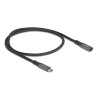 Delock USB 10 Gbps Verlängerungskabel USB Type-C™ Stecker zu Buchse PD 3.0 100 W 0,5 m grau Metall