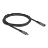 Delock USB 10 Gbps Verlängerungskabel USB Type-C™ Stecker zu Buchse PD 3.0 100 W 1 m grau Metall