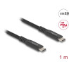 Delock USB 20 Gbps Kabel USB Type-C™ Stecker zu Stecker PD 3.0 100 W E-Marker 1 m schwarz Metall