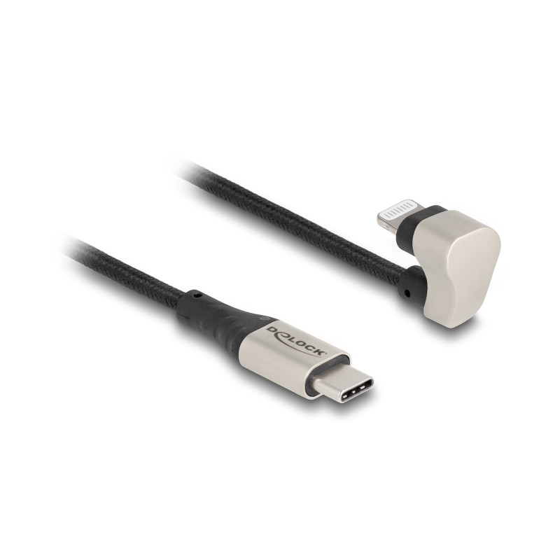Delock Daten- und Ladekabel USB Type-C™ zu Lightning™ für iPhone™ und iPad™ 180° gewinkelt 1 m MFi
