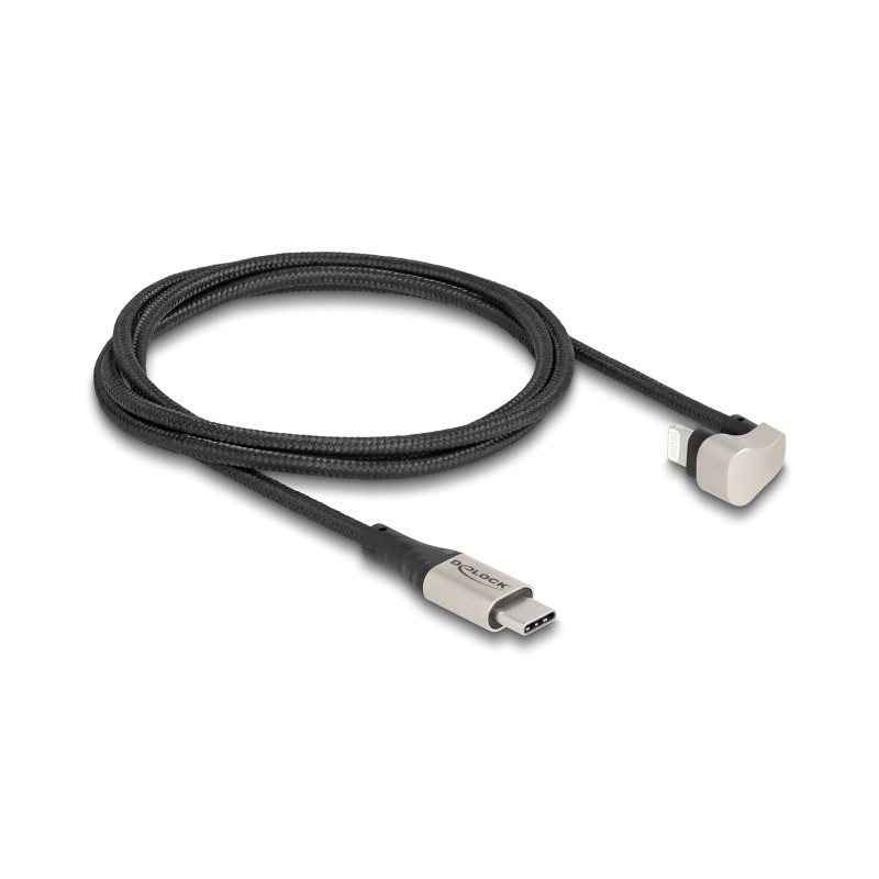 Delock Daten- und Ladekabel USB Type-C™ zu Lightning™ für iPhone™ und iPad™ 180° gewinkelt 1 m MFi