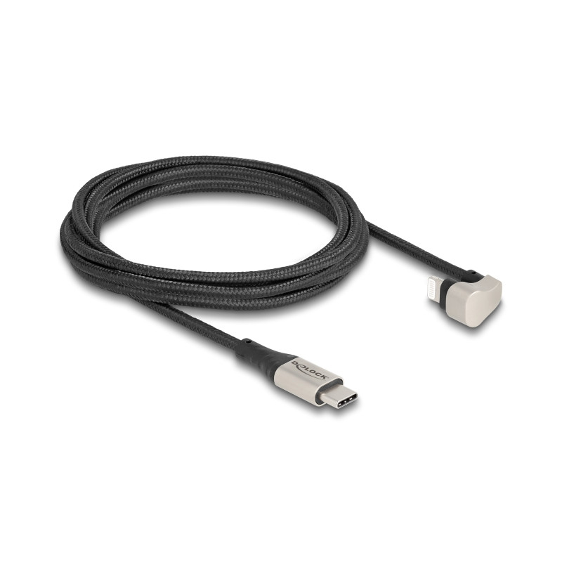 Delock Daten- und Ladekabel USB Type-C™ zu Lightning™ für iPhone™ und iPad™ 180° gewinkelt 2 m MFi