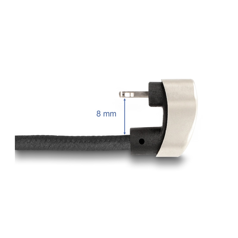 Delock Daten- und Ladekabel USB Type-C™ zu Lightning™ für iPhone™ und iPad™ 180° gewinkelt 2 m MFi