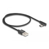 Delock USB 2.0 Kabel Typ-A Stecker zu USB Type-C™ Stecker gewinkelt 0,5 m schwarz