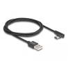 Delock USB 2.0 Kabel Typ-A Stecker zu USB Type-C™ Stecker gewinkelt 1 m schwarz