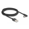Delock USB 2.0 Kabel Typ-A Stecker zu USB Type-C™ Stecker gewinkelt 2 m schwarz