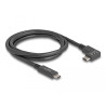 Delock USB 10 Gbps Kabel USB Type-C™ Stecker zu USB Type-C™ Stecker gewinkelt links / rechts 1 m 4K PD 60 W mit E-Marker