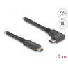 Delock USB 5 Gbps Kabel USB Type-C™ Stecker zu USB Type-C™ Stecker gewinkelt links / rechts 2 m 4K PD 60 W mit E-Marker