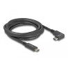 Delock USB 5 Gbps Kabel USB Type-C™ Stecker zu USB Type-C™ Stecker gewinkelt links / rechts 2 m 4K PD 60 W mit E-Marker