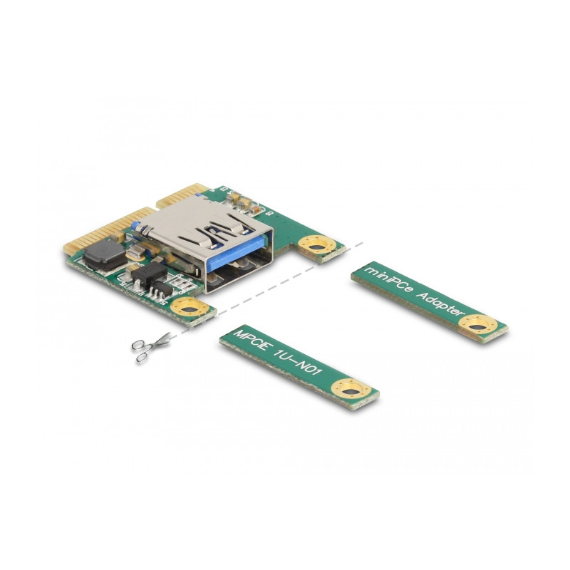 Delock Mini PCIe I/O 1 x USB 2.0 Typ-A Buchse full size / half size
