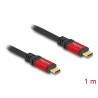 Delock USB 2.0 Kabel USB Type-C™ Stecker zu Stecker PD 3.0 100 W E-Marker 1 m rot Metall