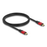 Delock USB 2.0 Kabel USB Type-C™ Stecker zu Stecker PD 3.1 240 W E-Marker 1 m rot Metall
