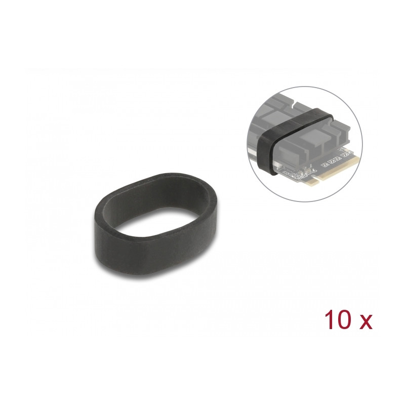 Delock Gummiring zur Befestigung für M.2 SSD und Kühlkörper schwarz 10 Stück