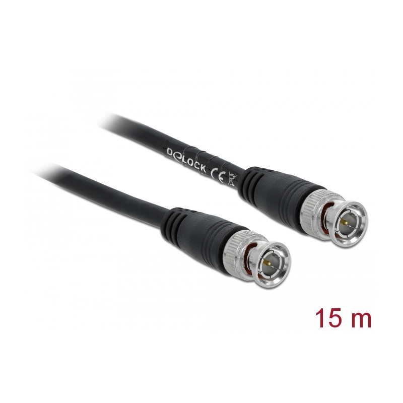 Delock Kabel BNC Stecker zu BNC Stecker 75 Ohm 15 m