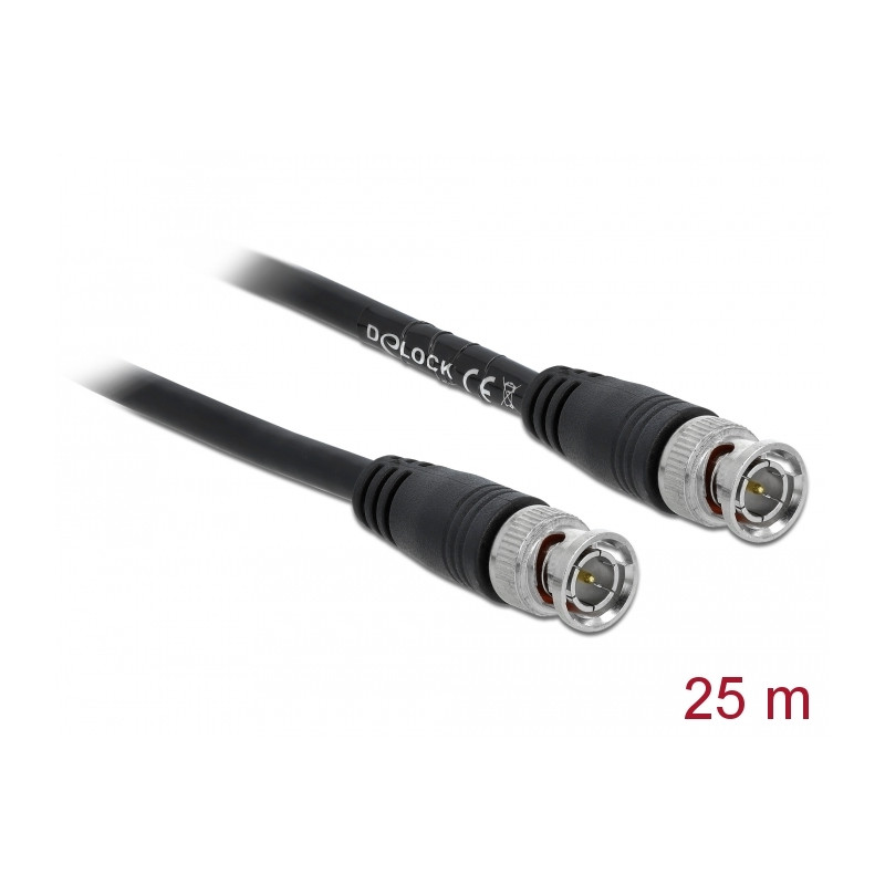 Delock Kabel BNC Stecker zu BNC Stecker 75 Ohm 25 m