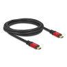 Delock USB 5 Gbps Kabel USB Type-C™ Stecker zu Stecker PD 3.0 100 W E-Marker 2 m rot Metall