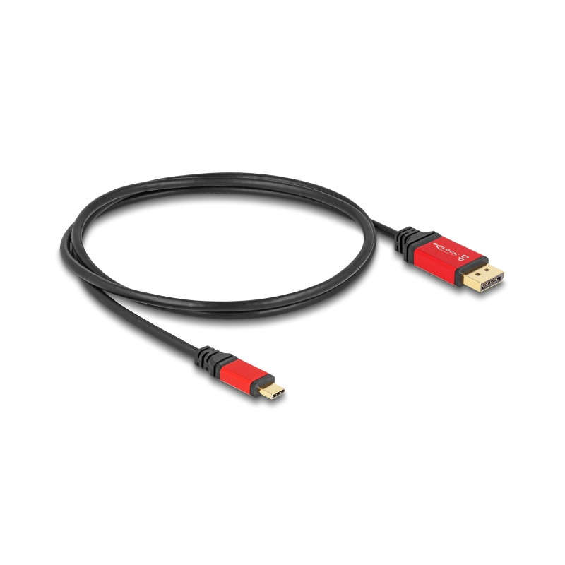 Delock USB Type-C™ zu DisplayPort Kabel (DP Alt Mode) 8K 30 Hz mit HDR Funktion 1 m rot