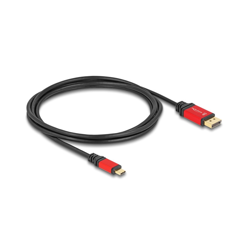 Delock USB Type-C™ zu DisplayPort Kabel (DP Alt Mode) 8K 30 Hz mit HDR Funktion 2 m rot