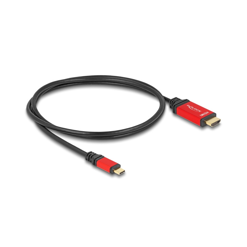 Delock USB Type-C™ zu HDMI Kabel (DP Alt Mode) 8K 60 Hz mit HDR Funktion 1 m rot