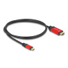 Delock USB Type-C™ zu HDMI Kabel (DP Alt Mode) 8K 60 Hz mit HDR Funktion 1 m rot