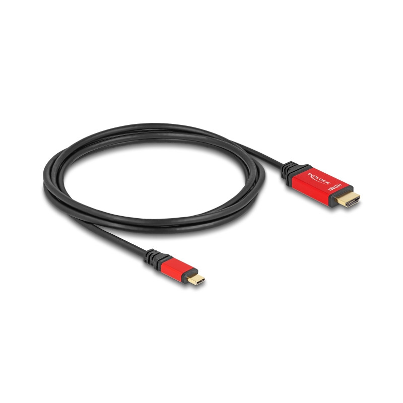 Delock USB Type-C™ zu HDMI Kabel (DP Alt Mode) 8K 60 Hz mit HDR Funktion 2 m rot
