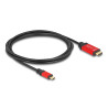 Delock USB Type-C™ zu HDMI Kabel (DP Alt Mode) 8K 60 Hz mit HDR Funktion 2 m rot