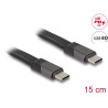 Delock USB 40 Gbps FPC Flachbandkabel USB Type-C™ zu USB Type-C™ 15 cm PD 3.0 100 W E-Marker