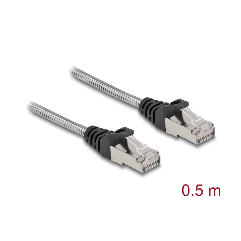 Delock RJ45 Kabel Cat.6A U/FTP mit Metallmantel 0,5 m
