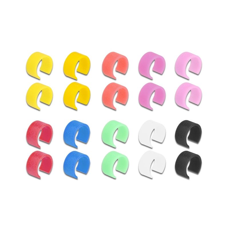 Delock Netzwerkkabel RJ45 Cat.6A S/FTP mit farbigen Clips 1 m
