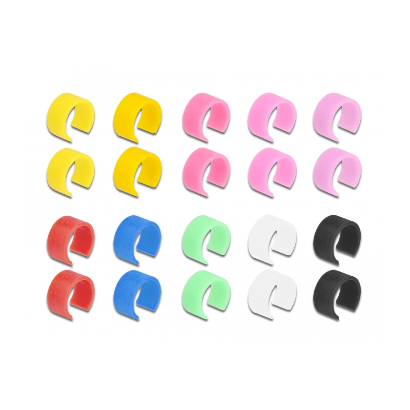 Delock Netzwerkkabel RJ45 Cat.6A S/FTP mit farbigen Clips 3 m