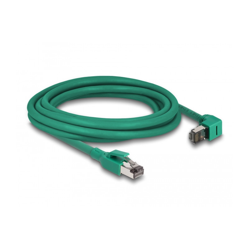 Delock RJ45 Netzwerkkabel PROFINET SF/UTP 90° gewinkelt 3 m grün