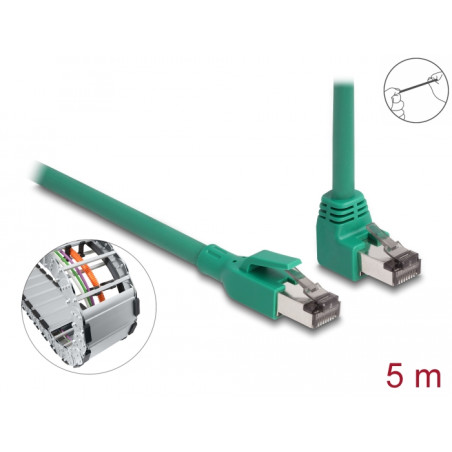 Delock RJ45 Netzwerkkabel PROFINET SF/UTP 90° gewinkelt 5 m grün