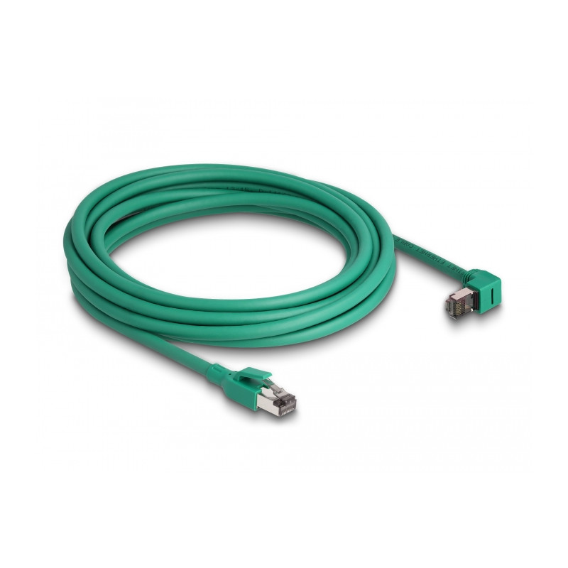 Delock RJ45 Netzwerkkabel PROFINET SF/UTP 90° gewinkelt 5 m grün