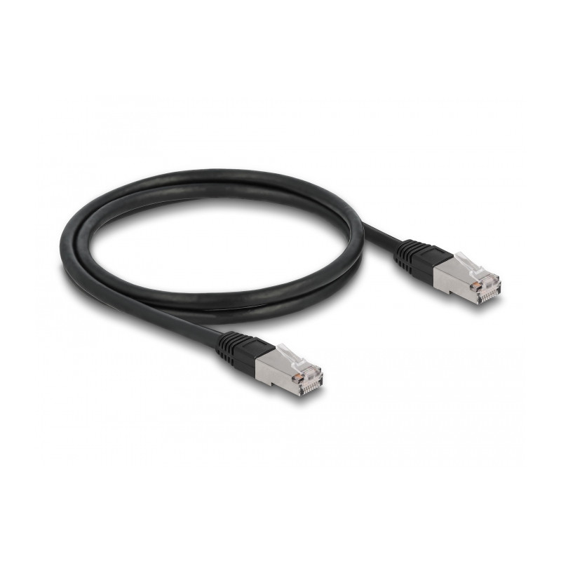 Delock RJ45 Netzwerkkabel Cat.6A S/FTP PE Outdoor 1 m schwarz