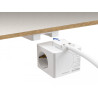 Delock Steckdosenwürfel mit Verlängerungskabel 3-fach mit Kindersicherung und USB Ladegerät, 1,5 m Kabel, weiß