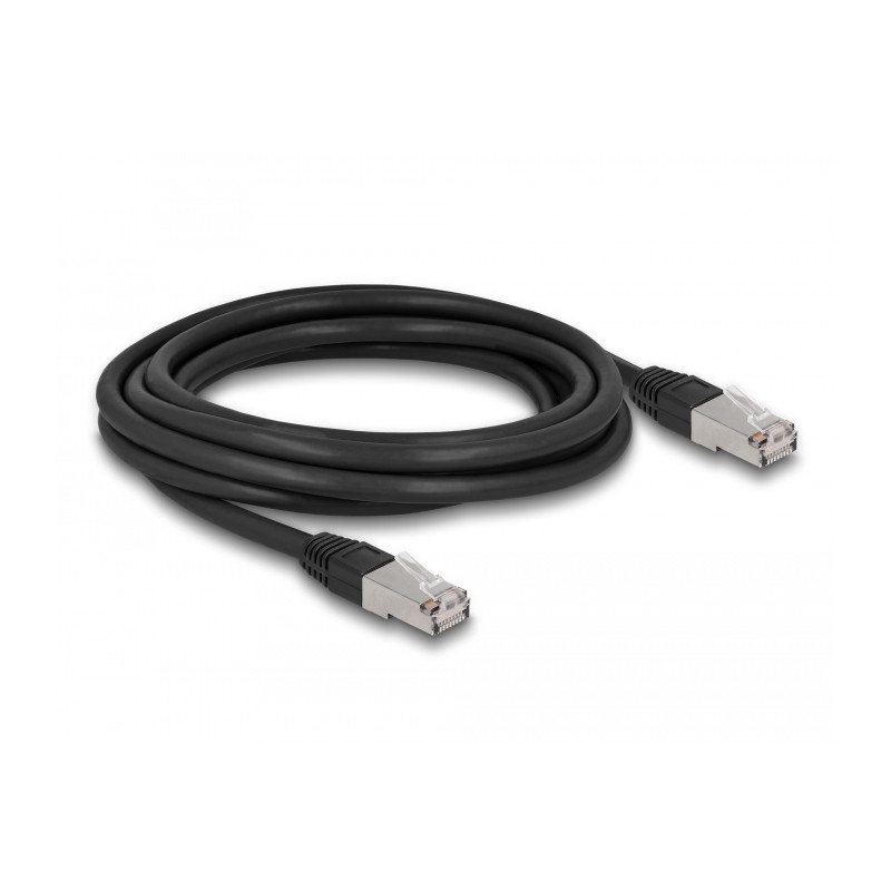 Delock RJ45 Netzwerkkabel Cat.6A S/FTP PE Outdoor 3 m schwarz