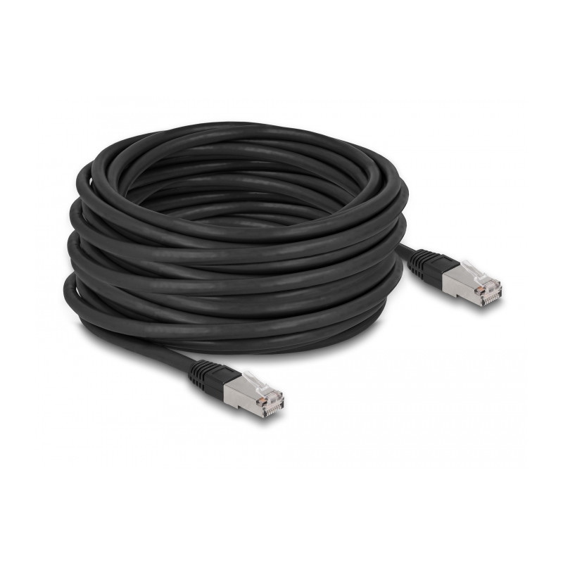 Delock RJ45 Netzwerkkabel Cat.6A S/FTP PE Outdoor 15 m schwarz