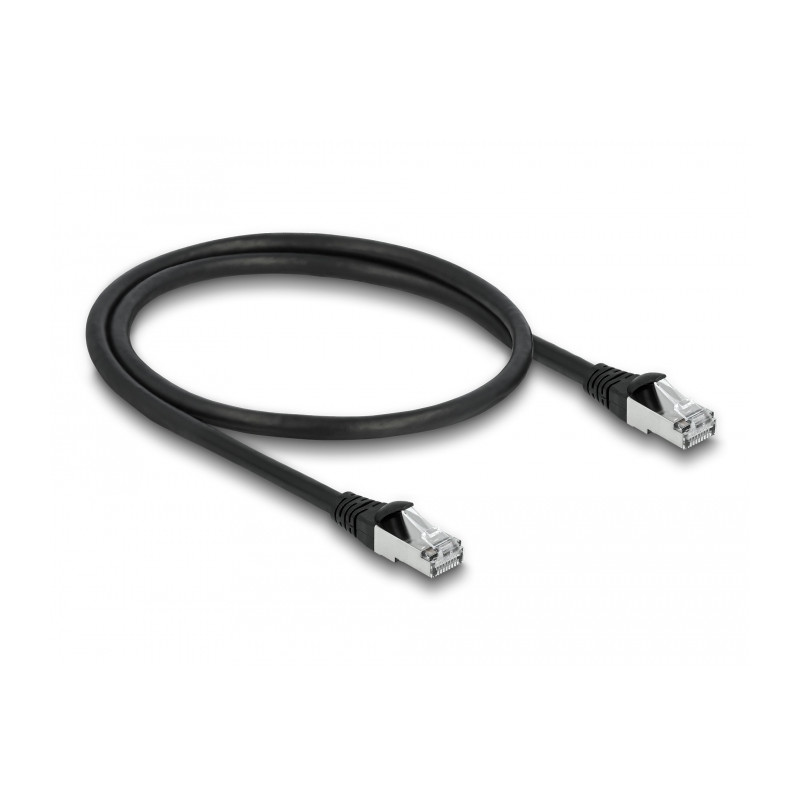 Delock RJ45 Netzwerkkabel Cat.6A S/FTP PUR Outdoor 0,5 m schwarz