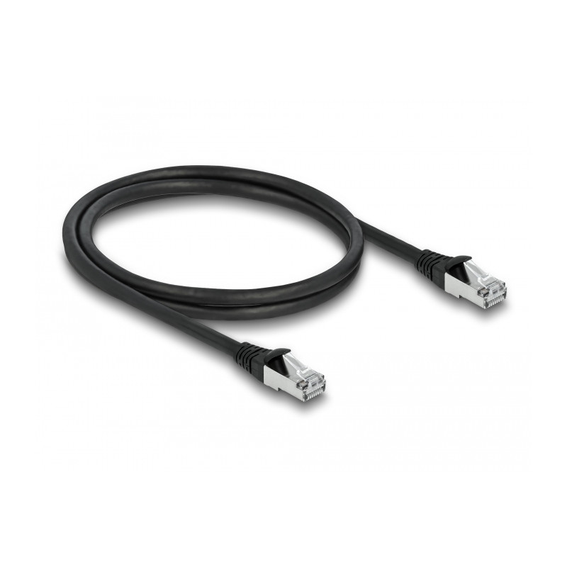 Delock RJ45 Netzwerkkabel Cat.6A S/FTP PUR Outdoor 1 m schwarz