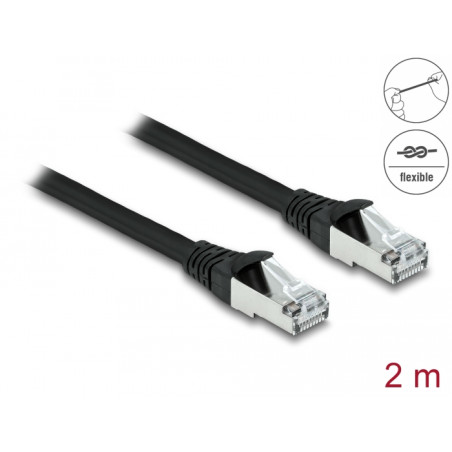 Delock RJ45 Netzwerkkabel Cat.6A S/FTP PUR Outdoor 2 m schwarz