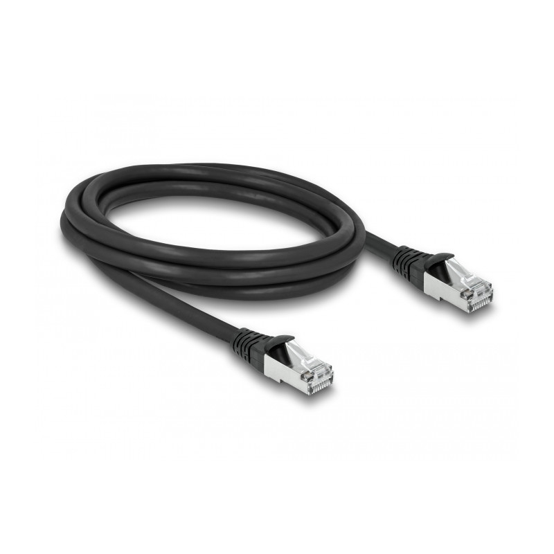 Delock RJ45 Netzwerkkabel Cat.6A S/FTP PUR Outdoor 2 m schwarz