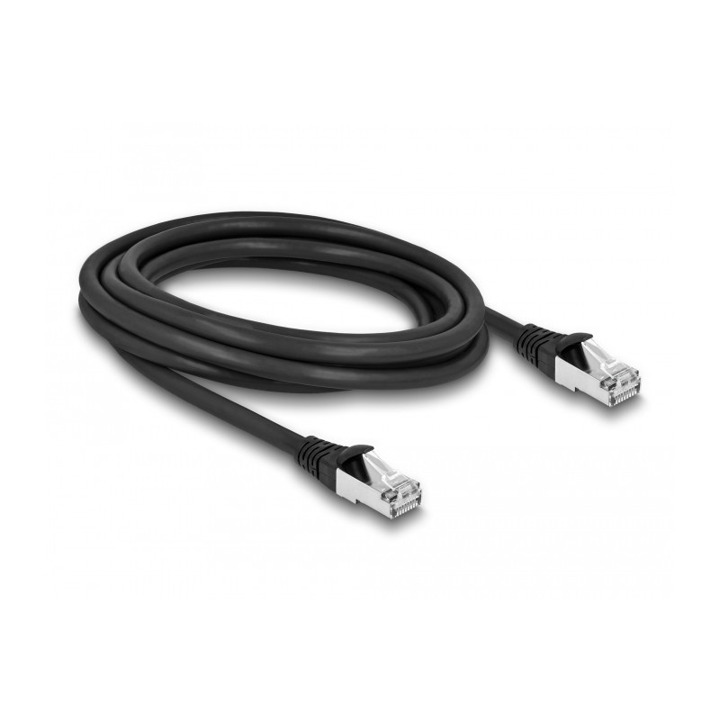 Delock RJ45 Netzwerkkabel Cat.6A S/FTP PUR Outdoor 3 m schwarz