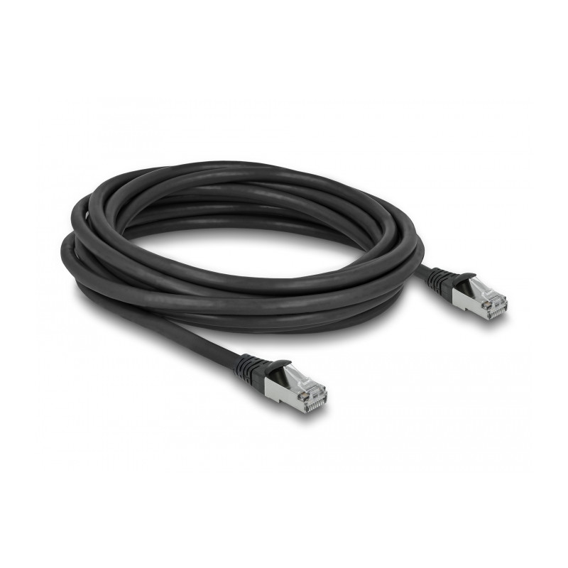 Delock RJ45 Netzwerkkabel Cat.6A S/FTP PUR Outdoor 5 m schwarz