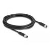 Delock M8 A-kodiert 3 Pin Kabel Stecker zu Buchse PUR (TPU) 3 m