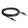 Delock M8 A-kodiert 4 Pin Kabel Stecker zu Buchse PUR (TPU) 3 m