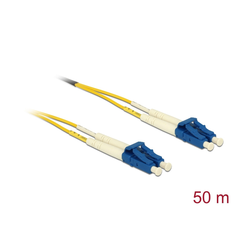 Delock LWL Kabel LC Duplex zu LC Duplex Singlemode OS2 50 m