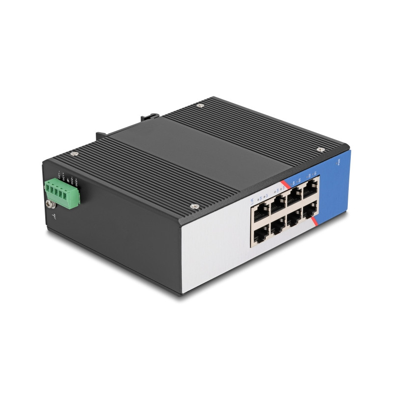Delock Industrie Gigabit Ethernet Switch 8 Port RJ45 für Hutschiene
