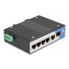 Delock Industrie Gigabit Ethernet Switch 4 Port PoE 1 Port RJ45 1 Port SFP für Hutschiene